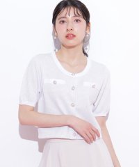 JILL by JILL STUART/ラメツイード半袖カーディガン/508186984