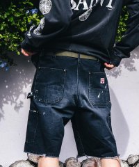 RoyalFlash/SAINT MICHAEL/セントマイケル/DOUBLE KNEE SHORTS BLACK/508187045