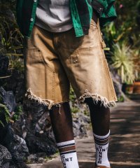 RoyalFlash/SAINT MICHAEL/セントマイケル/DOUBLE KNEE SHORTS BEIGE/508187046