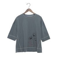 BRODIAEA/ブローディア BRODIAEA フラワープリント5分袖カットソー 2本針ステッチ/508187334