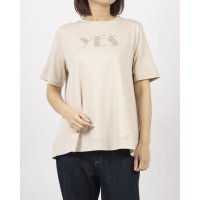 BRODIAEA/ブローディア BRODIAEA PREMIUMスムース YESスパンコール刺繍半袖Tシャツ/508187364