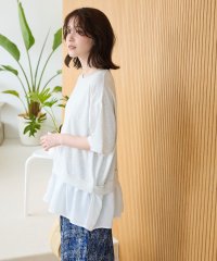 Green Parks/グリーン パークス Green Parks 裾フリルドッキング5分袖プルオーバー/508188825