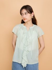 QUEENS COURT/クイーンズコート QUEENS COURT シアーストライプリボンブラウス≪セットアップ対応/手洗い可能≫/508190077