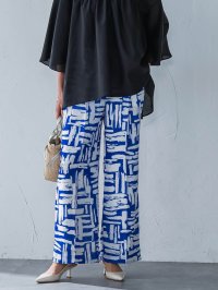 LAUTREAMONT/ロートレアモン LAUTREAMONT 麻調ボイルプリントパンツ≪洗濯機で洗える≫/508190084