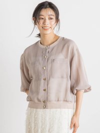 Droite Lautreamont/ドロワット ロートレアモン Droite lautreamont 変わり織メッシュカーディガン≪手洗い可能≫/508190671