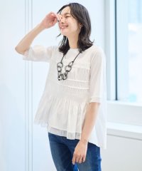 GEORGES RECH/[接触冷感]チュールビスチェ風5分袖カットソー/508191431