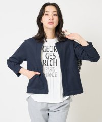 GEORGES RECH/ジャージーノーカラーショートブルゾン/508191436