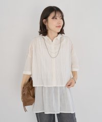 Green Parks/グリーン パークス Green Parks インド綿 SET2点 ギャザーシャツ+布帛インナー/508191487