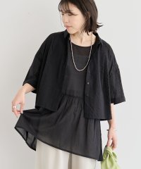 Green Parks/グリーン パークス Green Parks インド綿 SET2点 ギャザーシャツ+布帛インナー/508191487