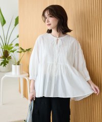 Green Parks/グリーン パークス Green Parks ピンタックブラウス/508191493