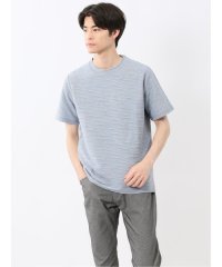 TAKA-Q/タカキュー TAKA－Q ピンタックボーダー クルーネック半袖Tシャツ/508191599