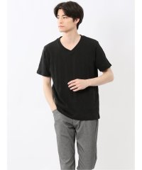 TAKA-Q/タカキュー TAKA－Q ふくれアーガイル Vネック半袖Tシャツ/508191600