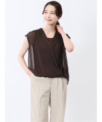 m.f.editorial/エムエフエディトリアル m.f.editorial 楊柳二重 ノースリ プルオーバーブラウス/508191609