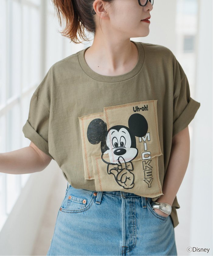 新品 スピックアンドスパン WIFFLE MICKYパッチワーク Tシャツ 追加2》WIFFLE / ウィッフル MICKYパッチワークTee（Tシャツ