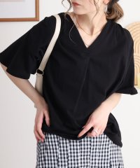 atONE/アットワン atONE ブラウス風タックスキッパー半袖Tシャツ/508192043