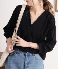 atONE/アットワン atONE ブラウス風タックスキッパー 七分丈Tシャツ/508192044