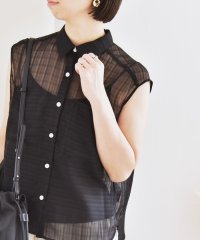 quaranciel/quaranciel:〈手洗い可能〉シアー チェック ノースリーブ シャツ/508192379