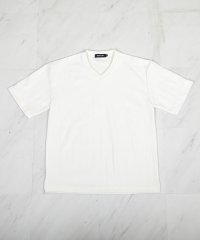 UNION STATION/ストライプウェーブジャガード VネックTシャツ/508192664