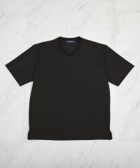 UNION STATION/ストライプウェーブジャガード VネックTシャツ/508192664
