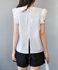TeddyShop/テディショップ Teddyshop レディース水着 【紫外線遮蔽率99％以上】バックリボンフリルトップス+ダブルストラップビキニ+ショートパンツ 4点セット [/508192873