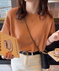 Girly Doll/ガーリードール Girly Doll ワッフルクルーネックTシャツ【韓国ファッション】/508192924