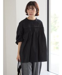 Samansa Mos2 blue/◎ピンタックギャザーブラウス/508193176