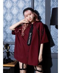 NOEMIE/ネクタイ付きユニセックス5分袖シャツ/508193235