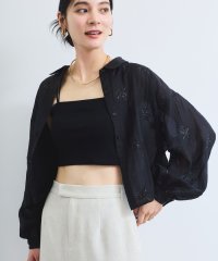 VIS/【WEB限定】花柄刺繍シャイニーシアーブラウス/508193622
