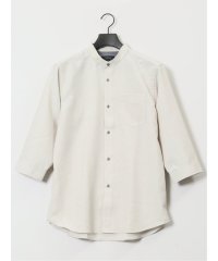 TAKA-Q/TechLinen バンドカラー 7分袖シャツ/508193628