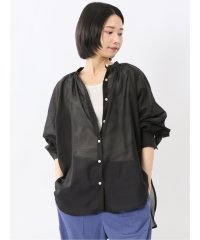 m.f.editorial/エムエフエディトリアル m.f.editorial ラグランギャザー シアー長袖シャツ/508193636