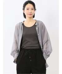 m.f.editorial/エムエフエディトリアル m.f.editorial ラグランギャザー シアー長袖シャツ/508193636