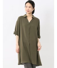 m.f.editorial/エムエフエディトリアル m.f.editorial 吸水速乾 7分袖 スキッパー シャツワンピース/508193637