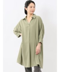 m.f.editorial/エムエフエディトリアル m.f.editorial 吸水速乾 7分袖 スキッパー シャツワンピース/508193637