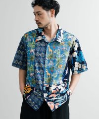 Rocky Monroe/ロッキーモンロー Rocky Monroe アロハシャツ 半袖 開襟 メンズ レディース オープンカラー 総柄 ツギハギ パッチワーク 花柄 ハワイアン KRI/508193792
