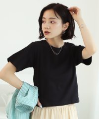 ad thie/アドティエ ad thie シンプル無地 ボーダー ショート丈ミニTシャツ/508193861