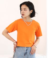 ad thie/アドティエ ad thie シンプル無地 ボーダー ショート丈ミニTシャツ/508193861