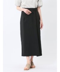 m.f.editorial/エムエフエディトリアル m.f.editorial 杢調 ラップ風ロングスカート 黒(セットアップ可能)/508193979
