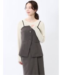 m.f.editorial/エムエフエディトリアル m.f.editorial 杢調 ビスチェ こげ茶(セットアップ可能)/508193988