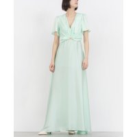 RINASCIMENTO/リナシメント RINASCIMENTO Vネックサテンマキシワンピース/508194078