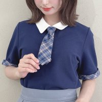 F.i.n.t/フィント F i.n.t 【洗える/吸水速乾】チェックネクタイ付きクレリックポロシャツ/508194113
