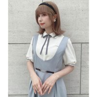 F.i.n.t/フィント F i.n.t リボンタイ付きライン入りポロシャツ【洗える】/508194114