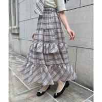an another angelus/アンアナザーアンジェラス an another angelus 楽天ガールズアワード 【モデル着用商品】【洗える】チェックティアードロングスカート/508194116