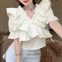 RIFF/リフ Riff 2WAY フリルオフショル トップス ラッフルフリル オフショルダー ショート丈 クロップド丈 ブラウス シャツ カットソー プルオーバー トッ/507152920