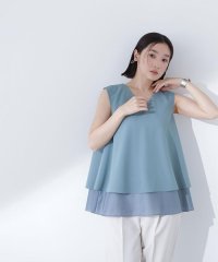 NATURAL BEAUTY BASIC/シアーヘムレイヤードペプラムブラウス/508173399