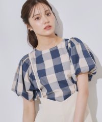 Couture Brooch/【マシンウォッシャブル・二の腕カバー】ブロックチェックブラウス/508194476