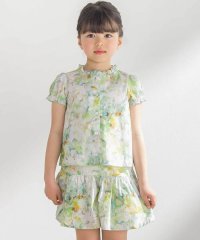 BeBe Petits Pois Vert/花柄フリルブラウス+キュロットパンツセットアップ(95~150cm)/508194678