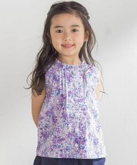 BeBe Petits Pois Vert/花柄Aラインノースリーブブラウス(95~150cm)/508194680
