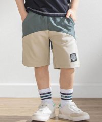 BeBe Petits Pois Vert/斜めカットソー布帛切り替え5分丈パンツ(95~160cm)/508194685