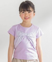 BeBe Petits Pois Vert/サテン風配色リボンモチーフ半袖Tシャツ(95~150cm)/508194686