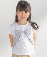 BeBe Petits Pois Vert/サテン風配色リボンモチーフ半袖Tシャツ(95~150cm)/508194686